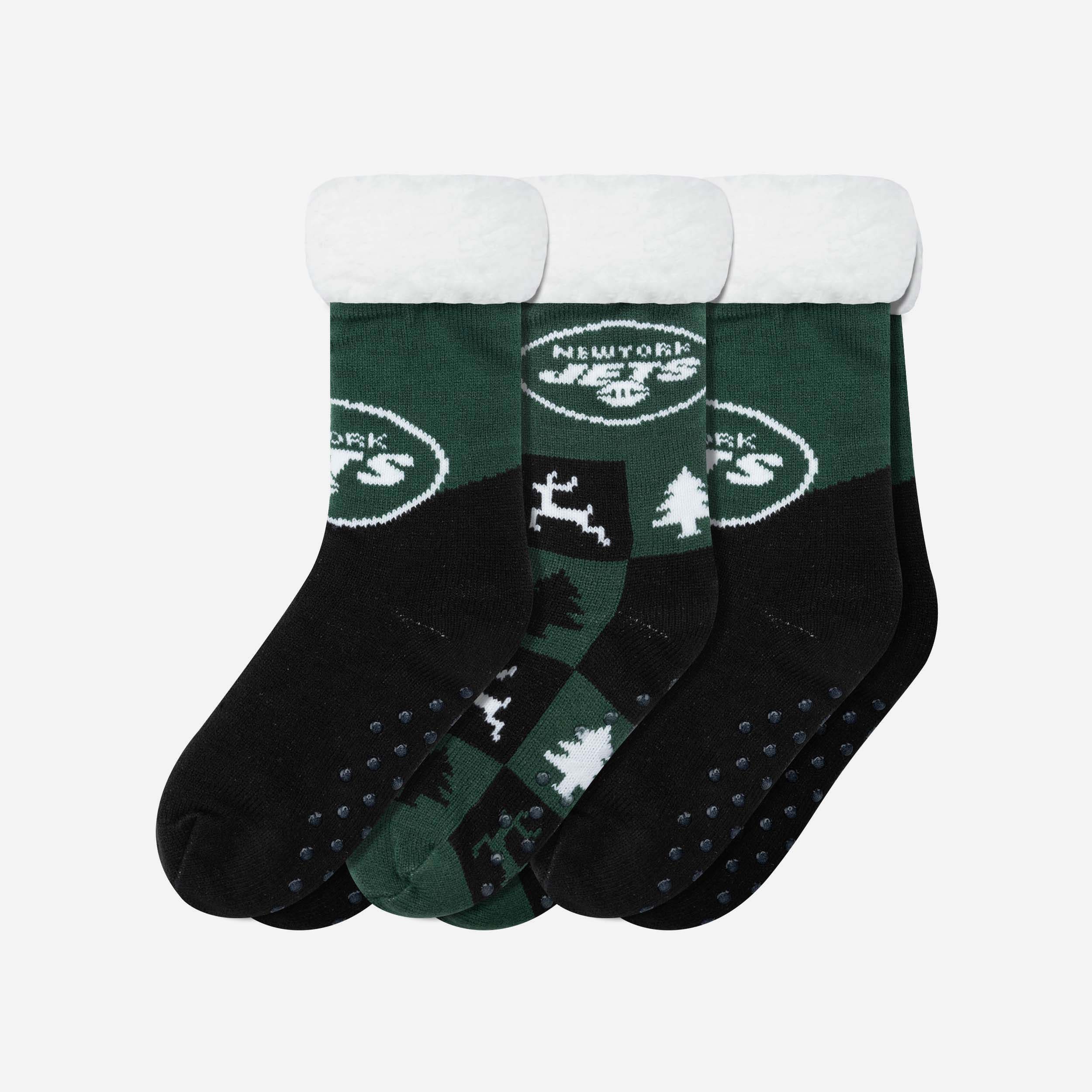 New York Jets Womens Fan Footy 3 Pack Slipper Socks
