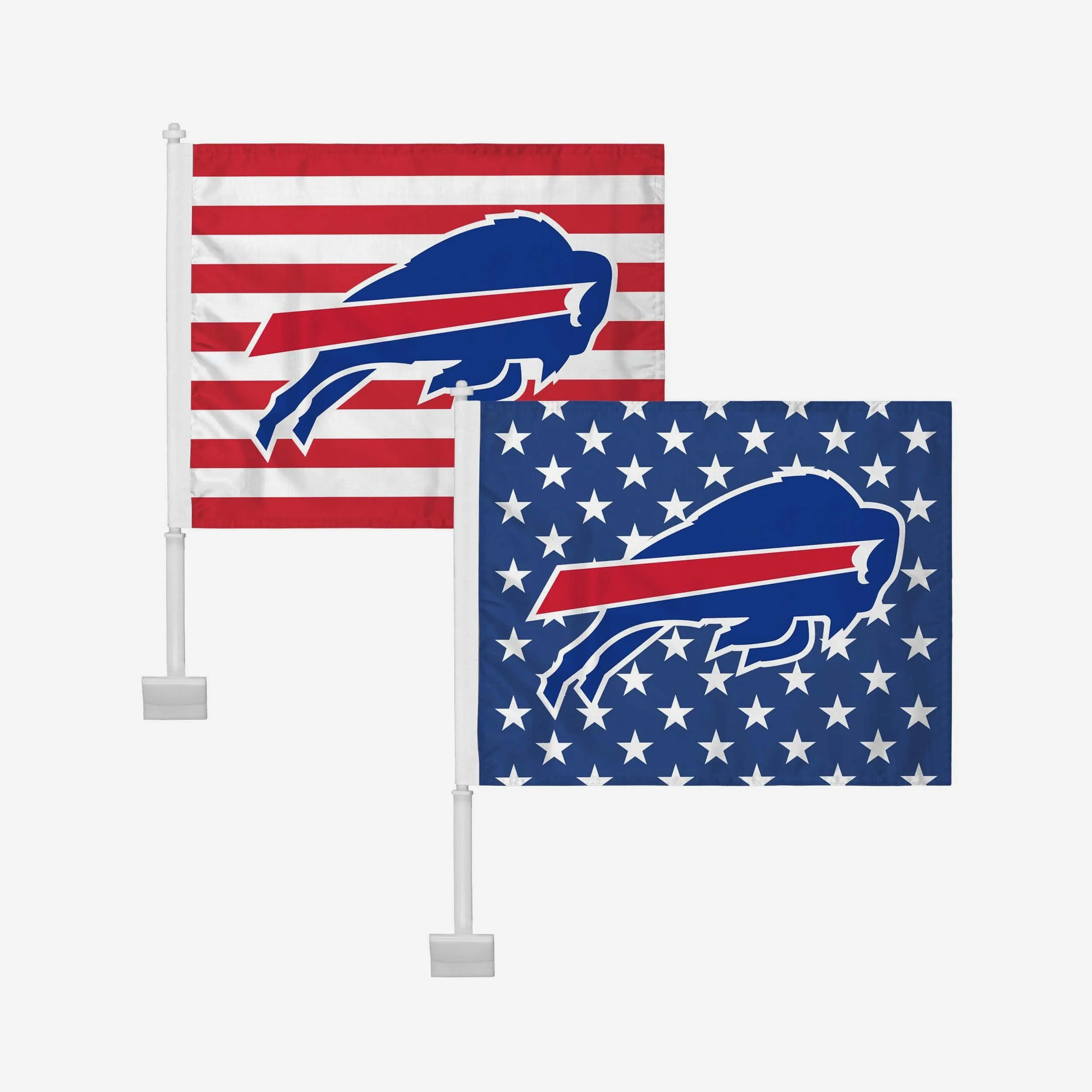 Buffalo Bills 2 Pack Solid Americana Car Flag