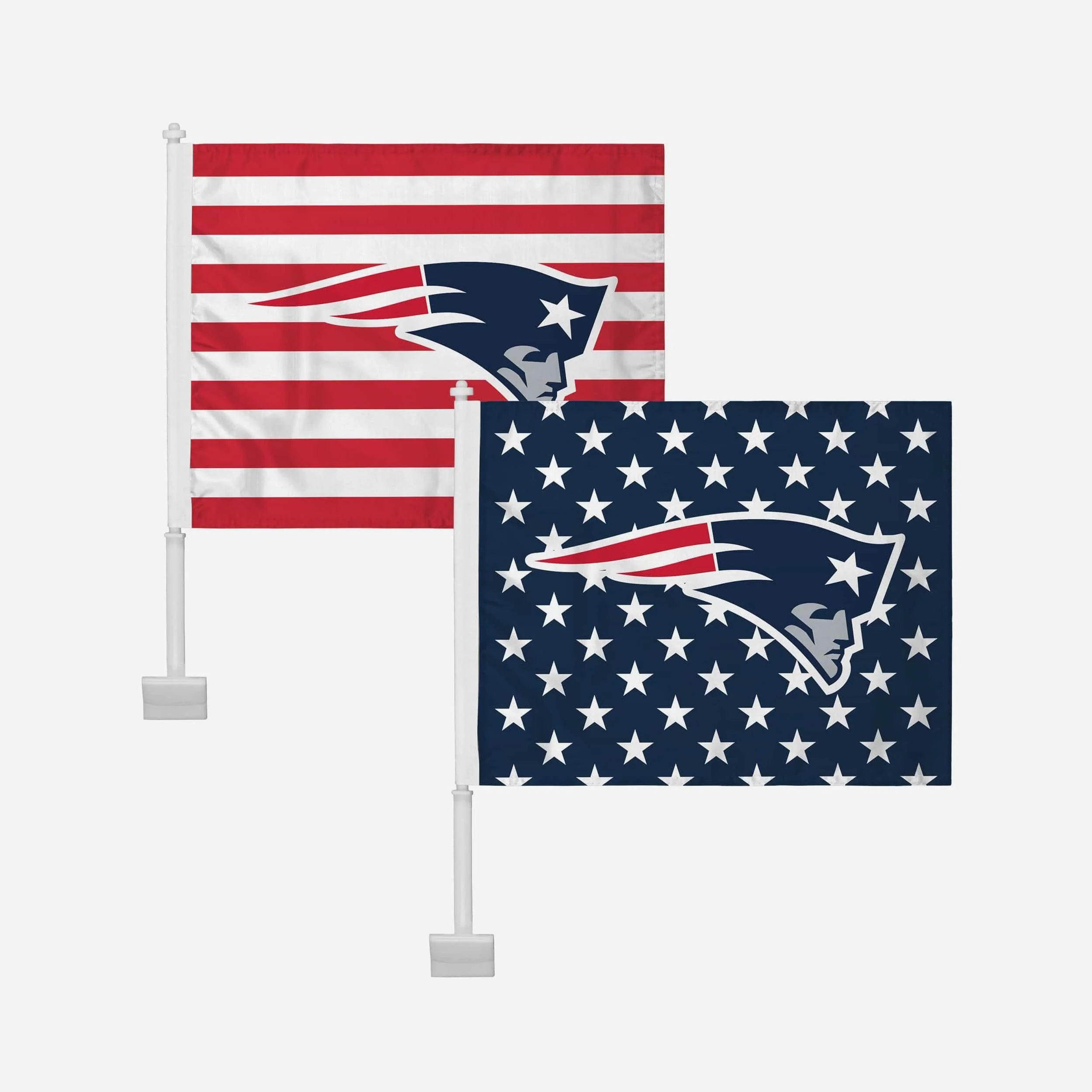 New England Patriots 2 Pack Solid Americana Car Flag