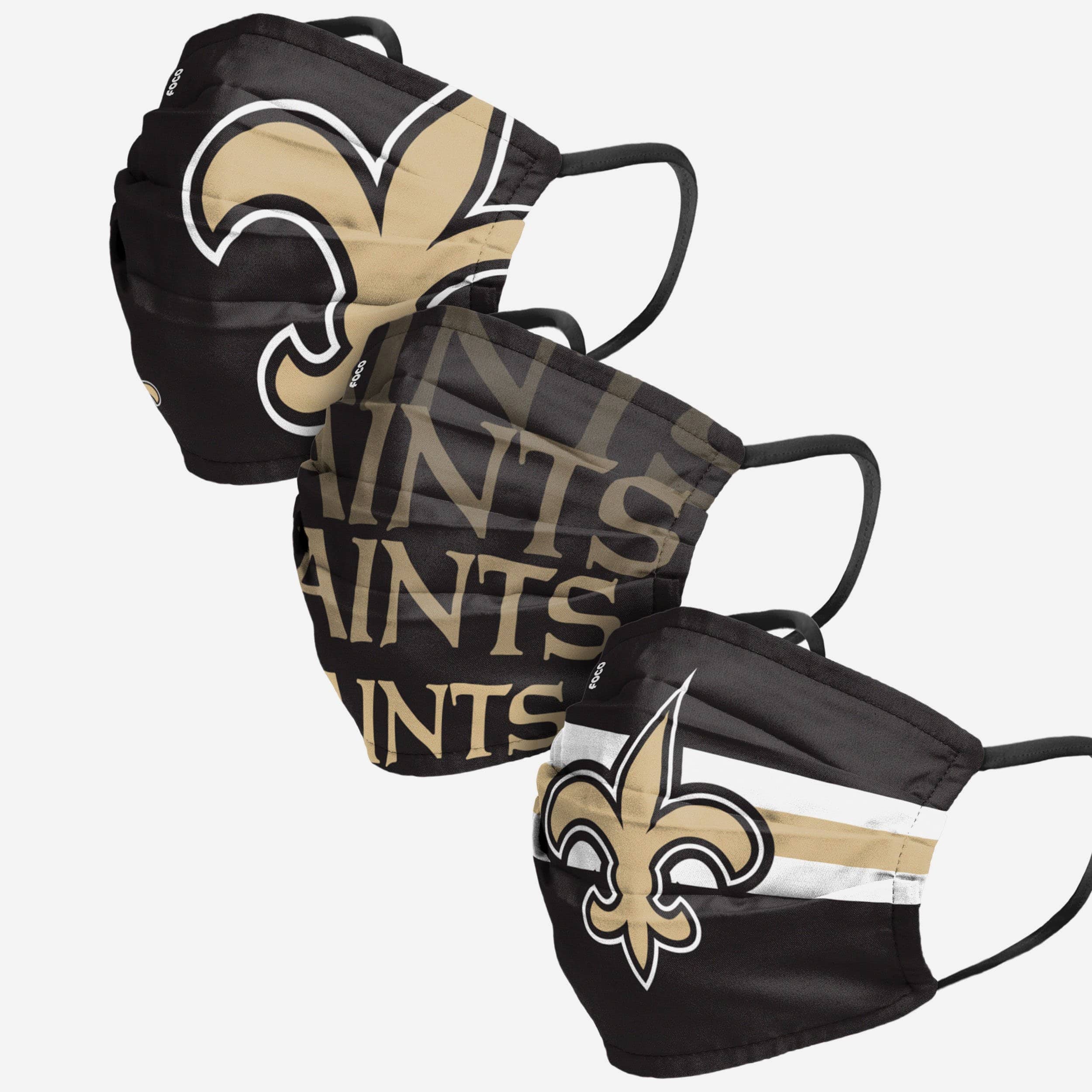 New Orleans Saints Matchday 3 Pack Face Cover 1 New Orleans Saints Matchday 3 Pack Face Cover