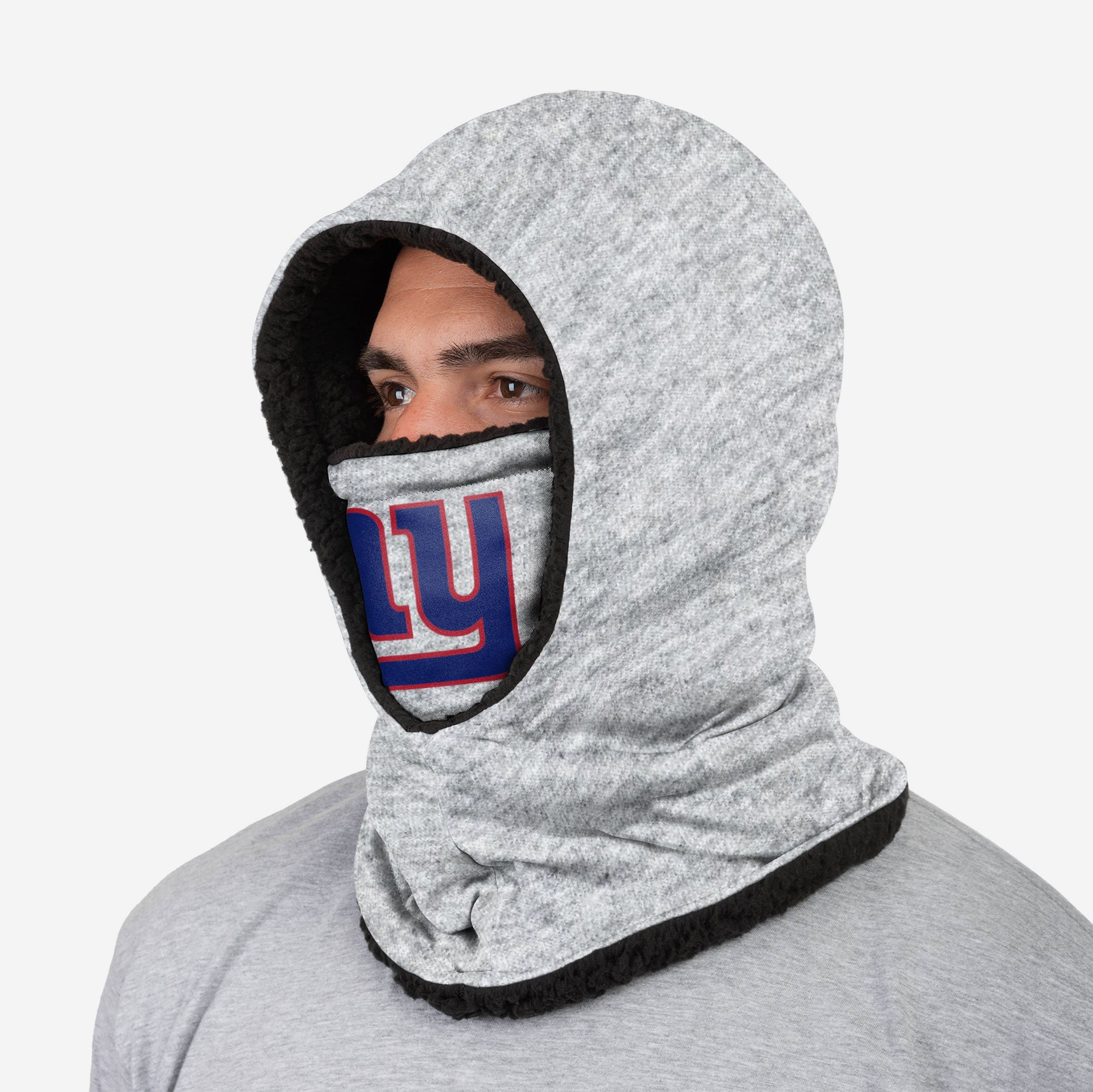 New York Giants Heather Grey Big Logo Hooded Gaiter 2 New York Giants Heather Grey Big Logo Hooded Gaiter