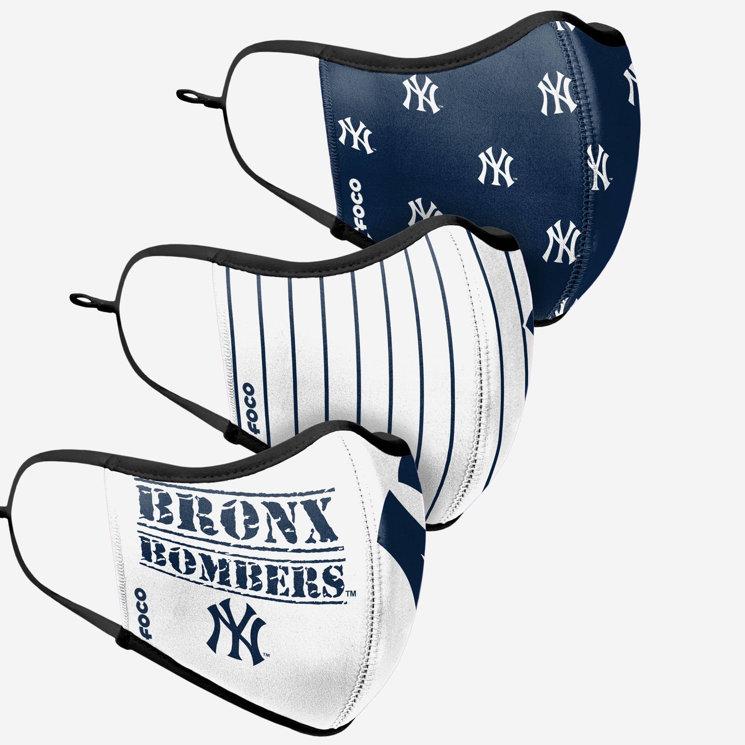 New York Yankees Thematic Sport 3 Pack Face Cover 3 New York Yankees Thematic Sport 3 Pack Face Cover
