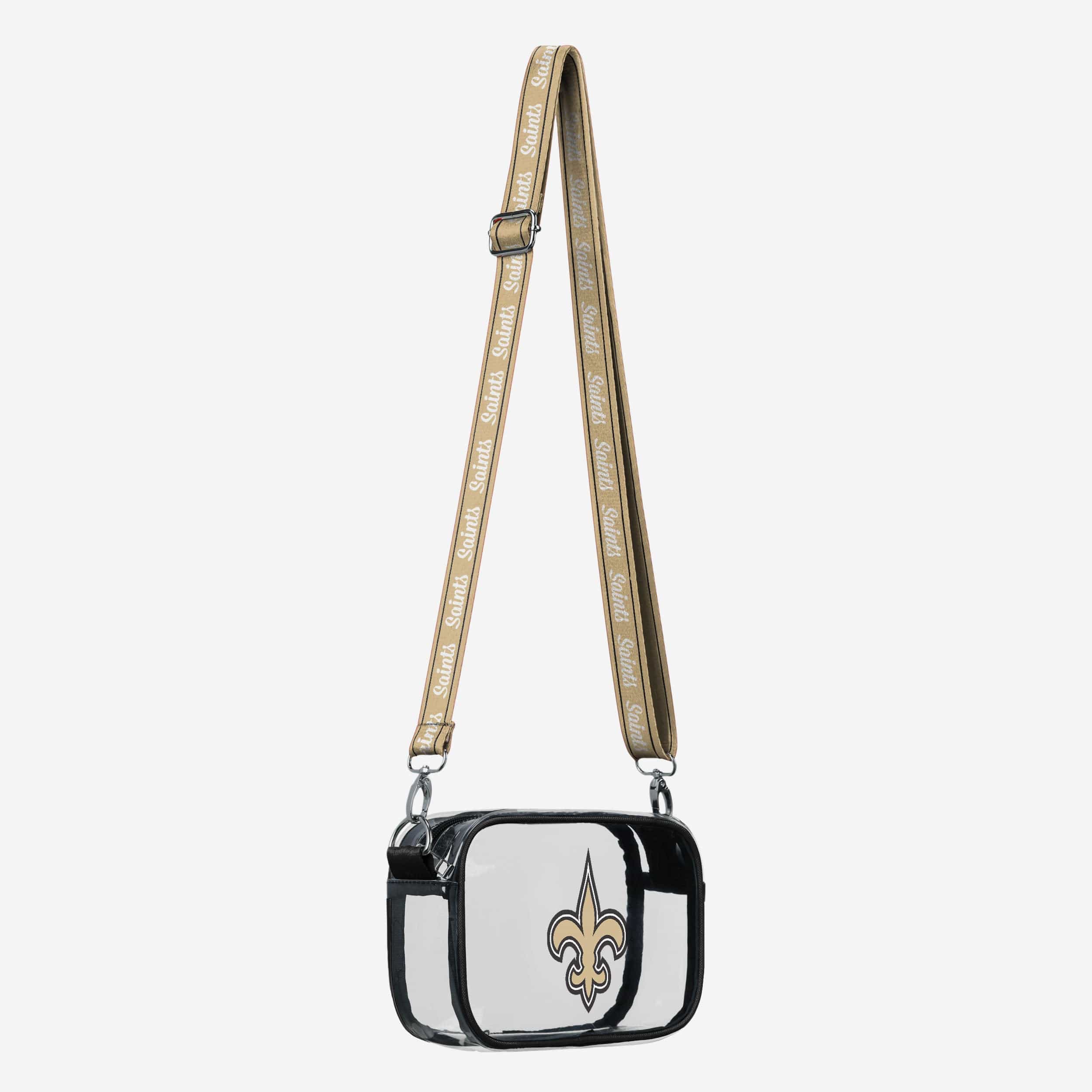 New Orleans Saints Team Stripe Clear Crossbody Bag 2 New Orleans Saints Team Stripe Clear Crossbody Bag