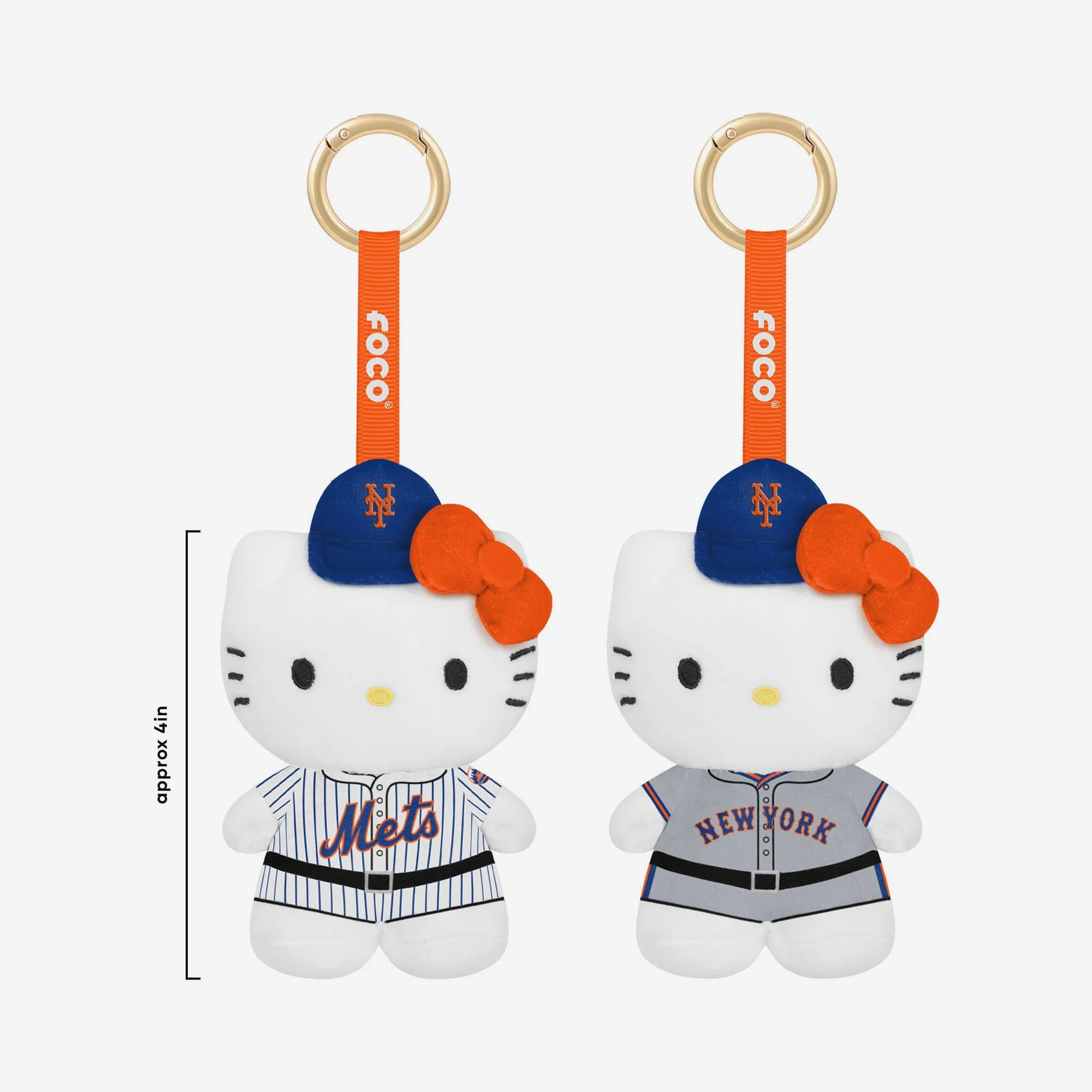 New York Mets 2 Pack Mini Plush Hello Kitty® Bag Charm Keychain 3 New York Mets 2 Pack Mini Plush Hello Kitty® Bag Charm Keychain