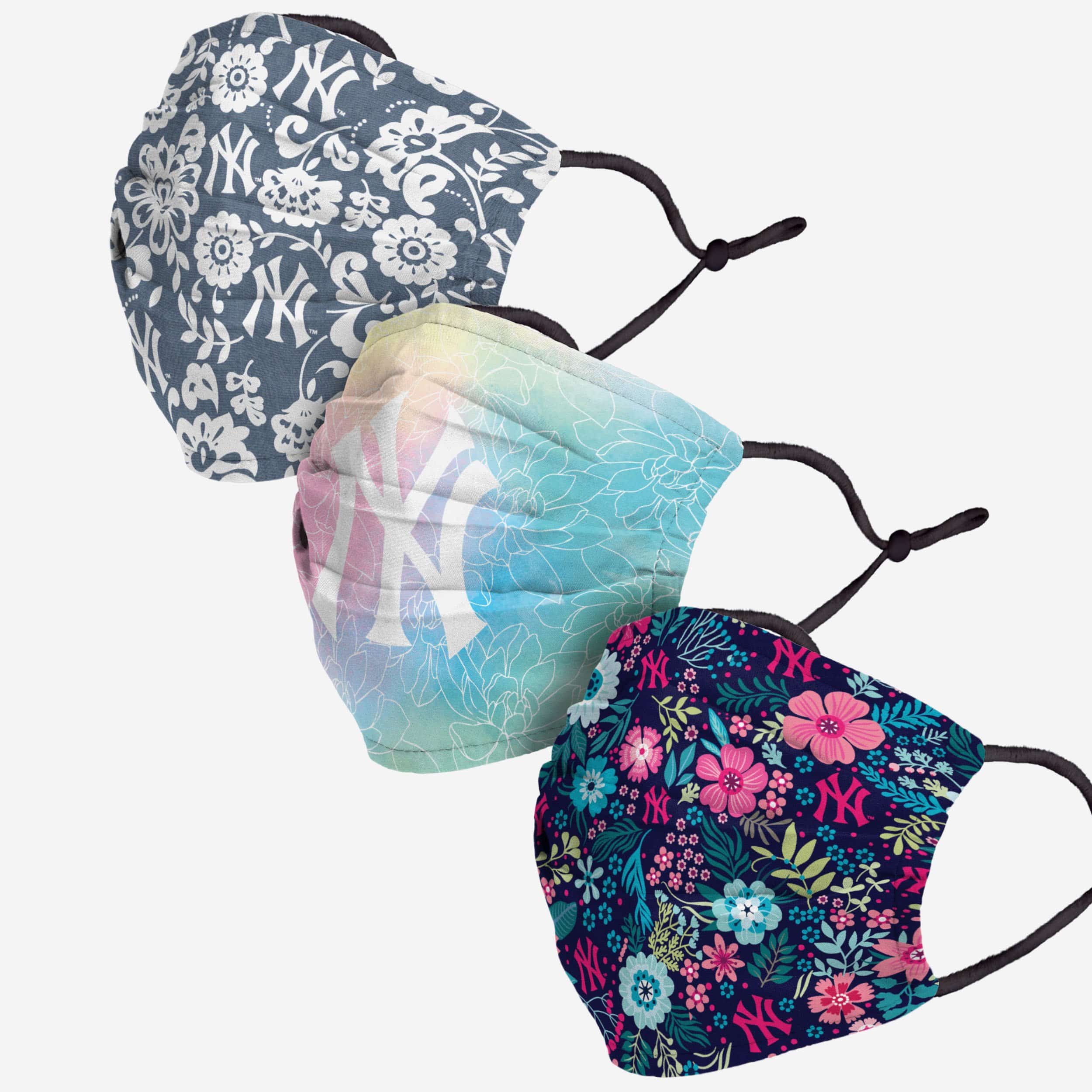 New York Yankees Spring Flowers 3 Pack Face Cover 2 New York Yankees Spring Flowers 3 Pack Face Cover