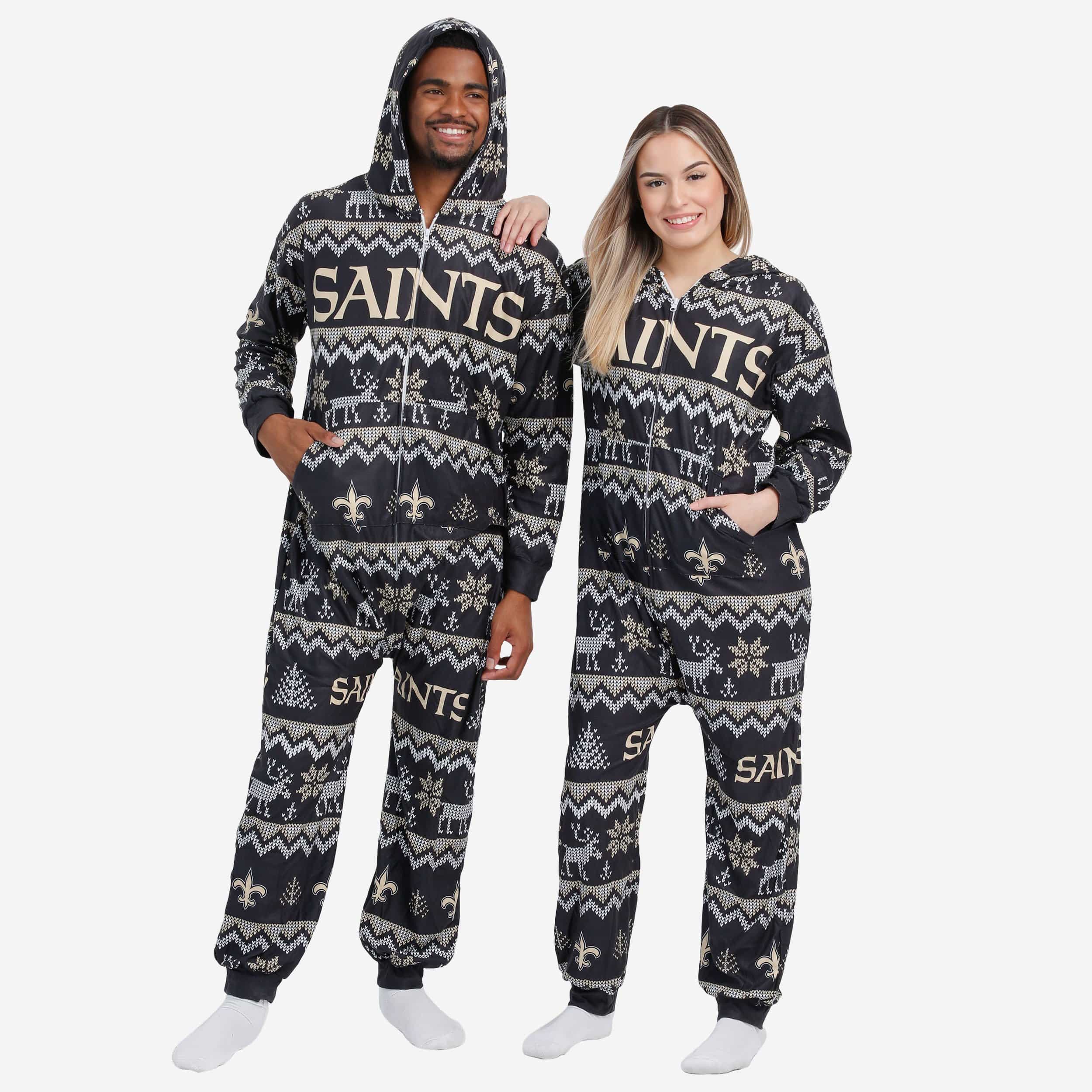 New Orleans Saints Ugly Pattern One Piece Pajamas