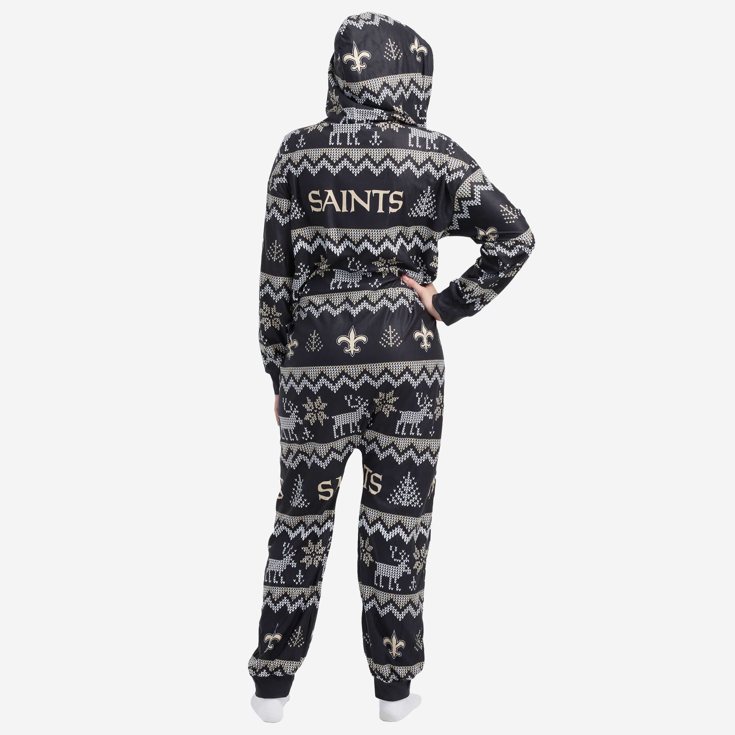 New Orleans Saints Ugly Pattern One Piece Pajamas 2 New Orleans Saints Ugly Pattern One Piece Pajamas