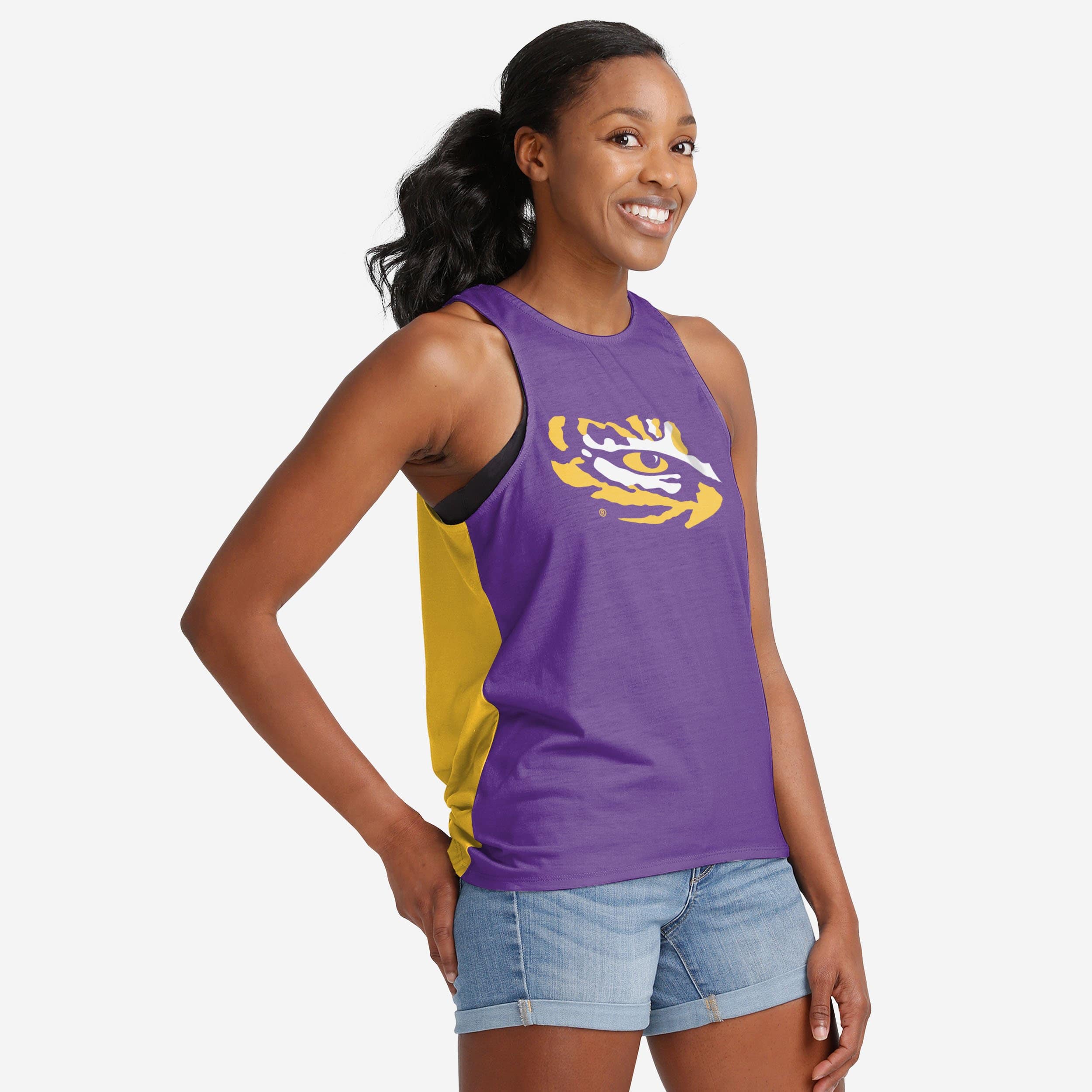 LSU Tigers Womens Tie-Breaker Sleeveless Top 2 LSU Tigers Womens Tie-Breaker Sleeveless Top